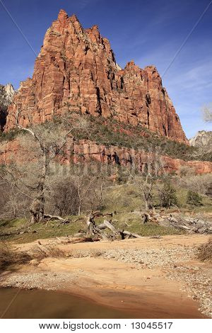 Gericht des Patriarchen Virgin River Zion Canyon Nationalpark Utah