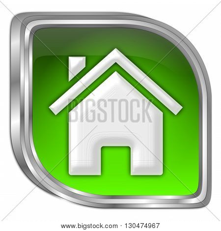 glossy green Home Button - 3D illustration