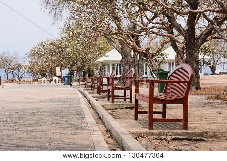 park bench For a relaxing respite from work.