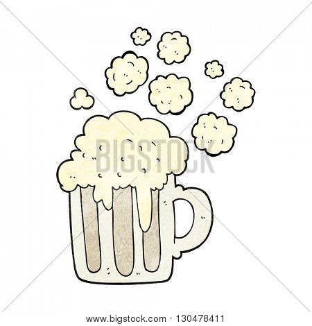 freehand textured cartoon foamy beer