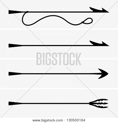 Harpoons ( shade pictures ) on grey background