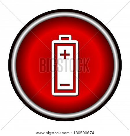 Battery icon, vector illustration, flat design on white background.