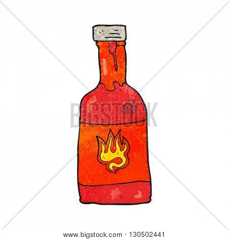 freehand textured cartoon chili sauce bottle