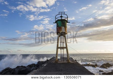 Jetty And Lighthouse In Saint-pierre, La Reunion Island