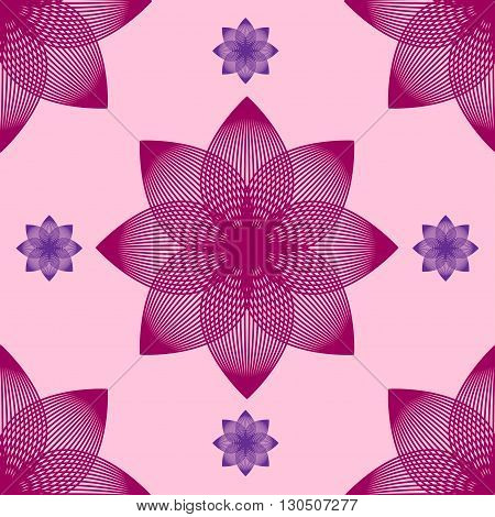 Seamless abstract flower pattern by blends. Vector illustration