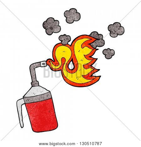 freehand textured cartoon blow torch