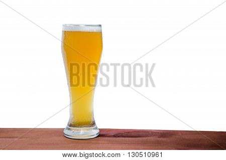 Light Beer On The Bar On A White Background
