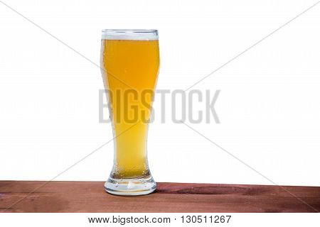 Light Beer On The Bar On A White Background