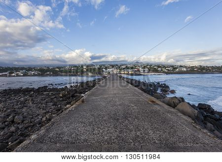 Jetty And Lighthouse In Saint-pierre, La Reunion Island