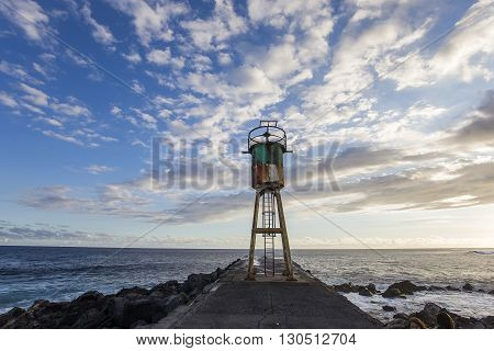 Jetty And Lighthouse In Saint-pierre, La Reunion Island