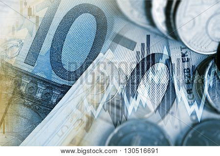 Euro Money Trader Concept. European Currency Financial Conceptual Graphic.