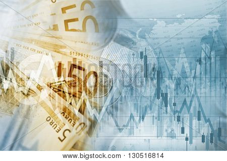 European Union Euro Money Conceptual Graphic. Forex Euro Trading