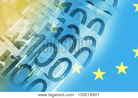European Union Euros Trader Concept Background. Euro Currency Trading.