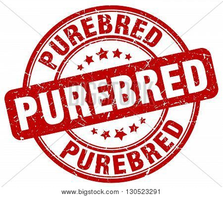 purebred red grunge round vintage rubber stamp