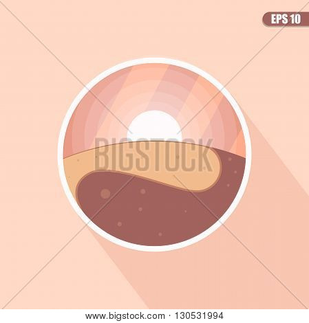 Space landscape: stars, planets, comet, ufo, stardust. Vector flat illustrations and background. Vector flat design illustration of space icons. Space icon set.