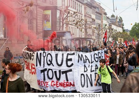 Smoke Grnades And Paint On Walls At Protest