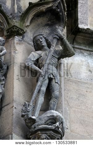 TUBINGEN, GERMANY - OCTOBER 21: Saint George, Collegiate Church of St. George in Tubingen, Germany on October 21, 2014.