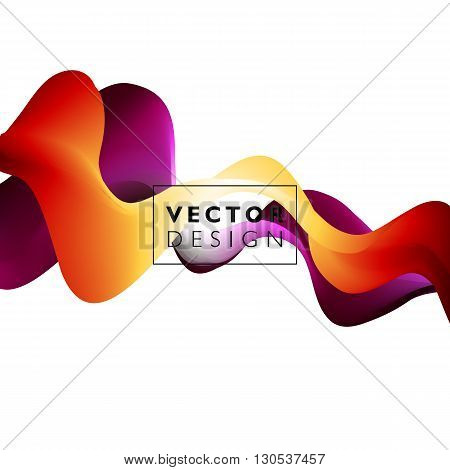 Abstract smooth color wave vector. Curve flow orange and purple motion illustration