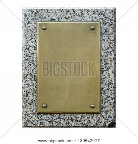 Bronze plaque.