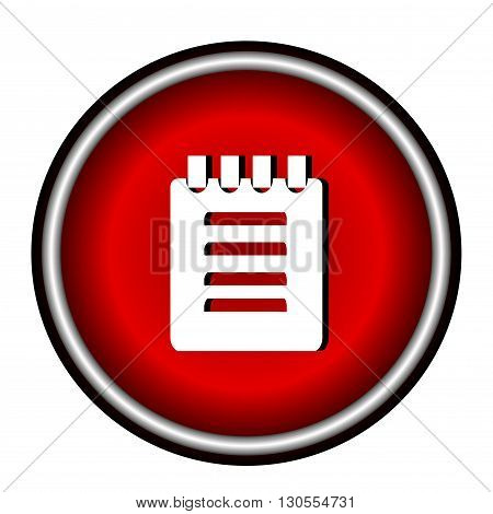 notebook icon, vector illustration, flat design on white background