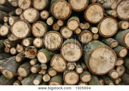 Logs de lenha empilhada