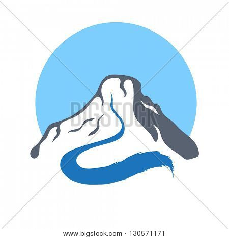 Mountain river, vector logo illustration.