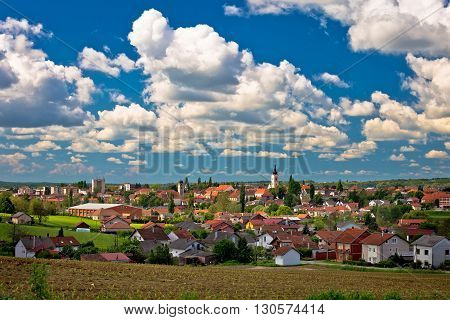 Town of Krizevci cloudy skyline region of Prigorje Croatia