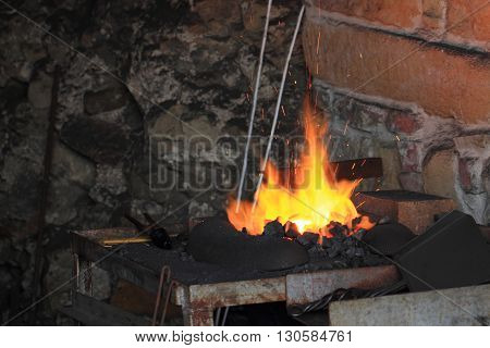 Old Smithery And Fire