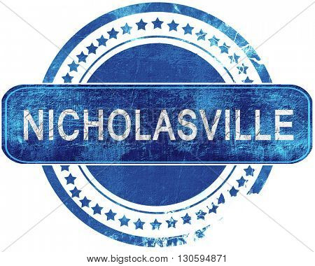 nicholasville grunge blue stamp. Isolated on white.