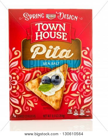Winneconne WI - 19 May 2016: Box of Keebler town house pita crackers on an isolated background