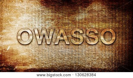 owasso, 3D rendering, text on a metal background
