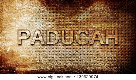 paducah, 3D rendering, text on a metal background