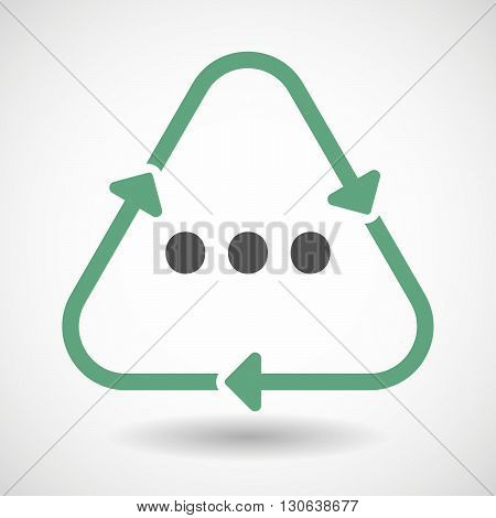 Line Art Recycle Sign Icon With  An Ellipsis Orthographic Sign