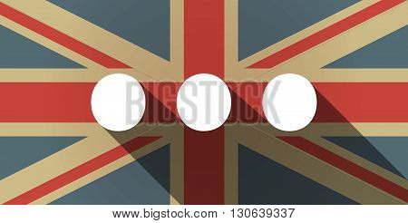 Long Shadow Uk Flag Icon With  An Ellipsis Orthographic Sign