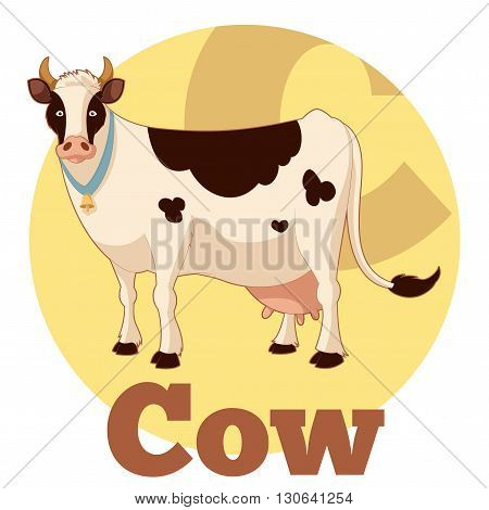 Vector image of the ABC Cartoon Cow