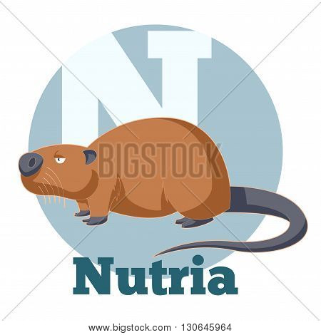 Vector image of the ABC Cartoon Nutria
