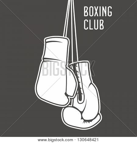 Boxing club poster with boxing gloves and banner