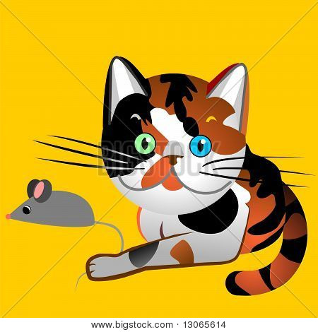 เวกเตอร์ Tortoiseshell อังกฤษแมวจับหนู
