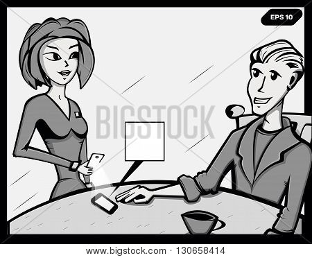 Cartoon. Vector illustration. Pop art retro style. Comics strip