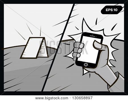 Cartoon. Vector illustration. Pop art retro style. Comics strip