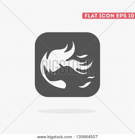Flat fire beast icon. Vector animal icon. Animal icon. Fire beast. Logo animal