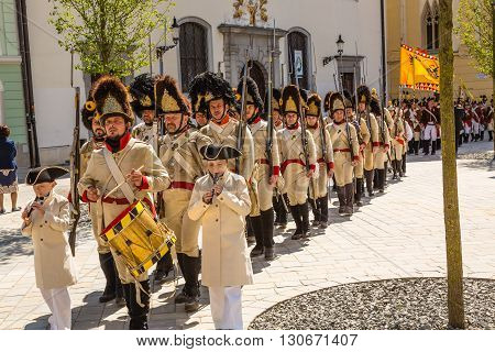 Bratislava, Slovakia - 21 May 2016: A Reminder Of The Siege Of Napoleon In Bratislava (pressburg)