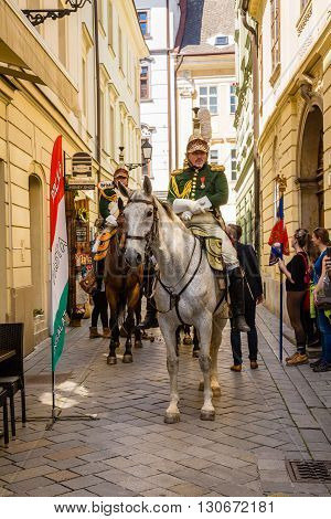Bratislava, Slovakia - 21 May 2016: A Reminder Of The Siege Of Napoleon In Bratislava (pressburg)