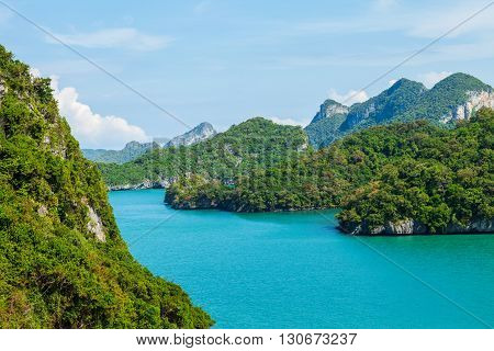 Tropical Group Of Islands In Ang Thong National Marine Park. Top View