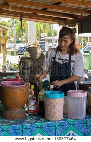 Thai Street Food, Papaya Salad (papaya Pok Pok)