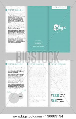 Vector template for abstract leaflet. Front and back page.