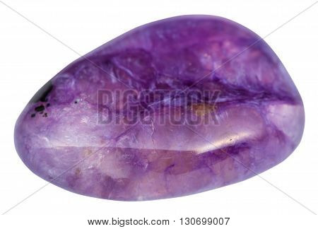 Polished Cabochon Of Charoite Gemstone Isolated
