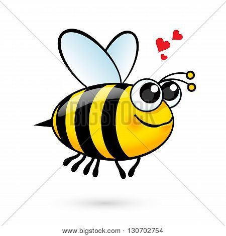 Illustration of a Friendly Cute Bee in Love