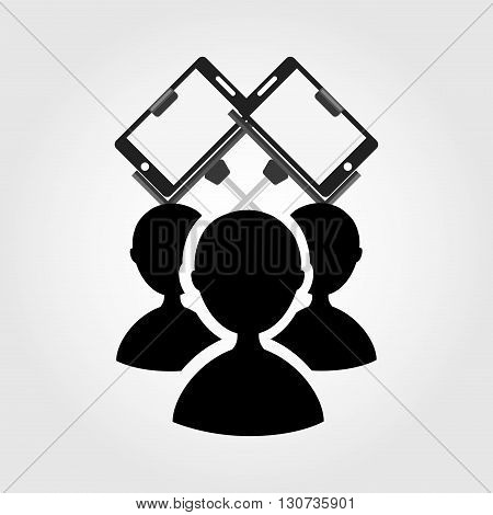 selfie with monopod design, vector illustration eps10 graphic