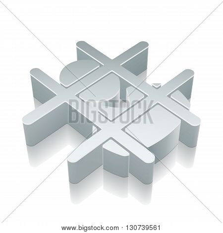 Law icon: 3d metallic Criminal with reflection on White background, EPS 10 vector illustration.